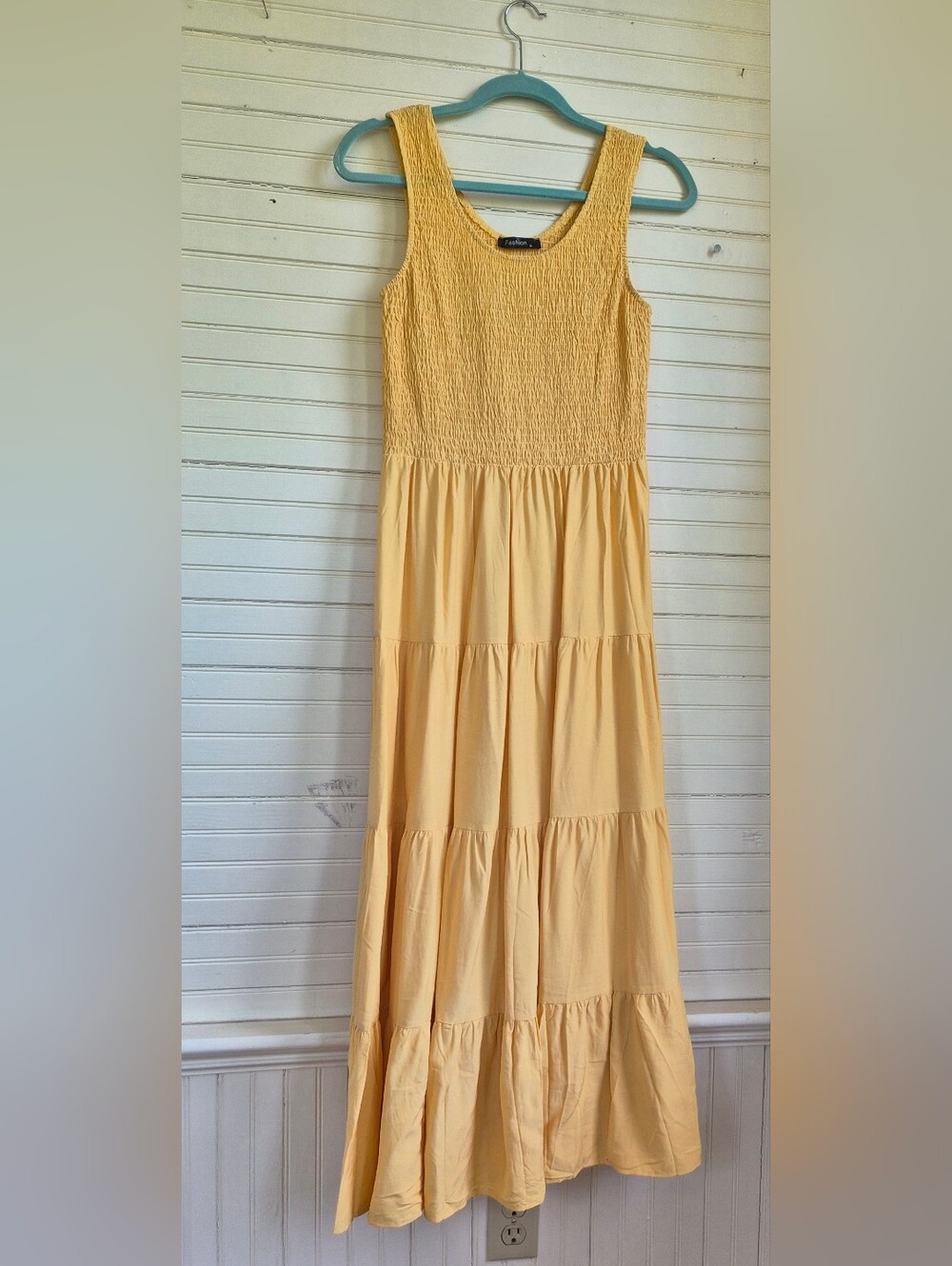 NWOT - Sleeveless Smocked Maxi Dress in Soft Yellow - Medium